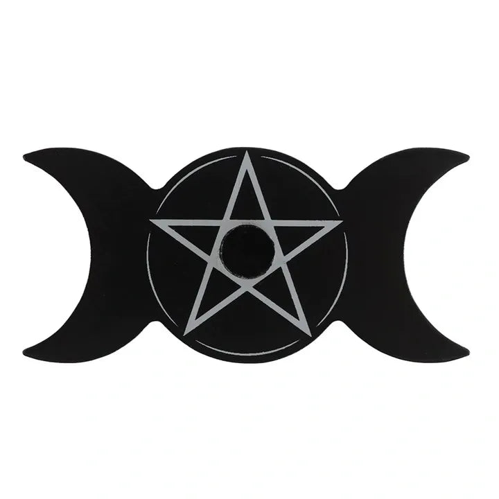 Triple Moon Pentagram Candle Holder